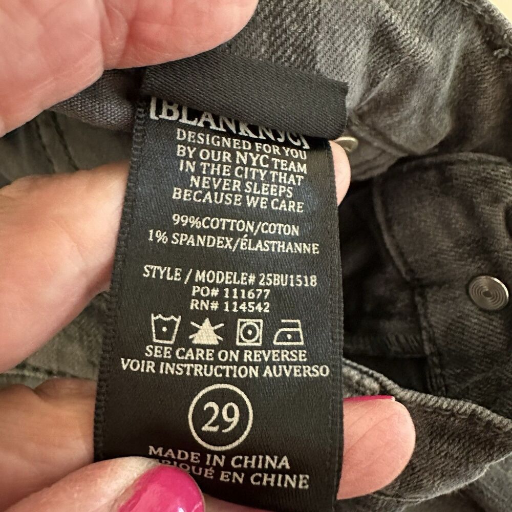 Blank NYC The Bond Ankle Skinny Jeans Womens Size 29 Gray Leopard Print Mid Rise - Picture 15 of 16